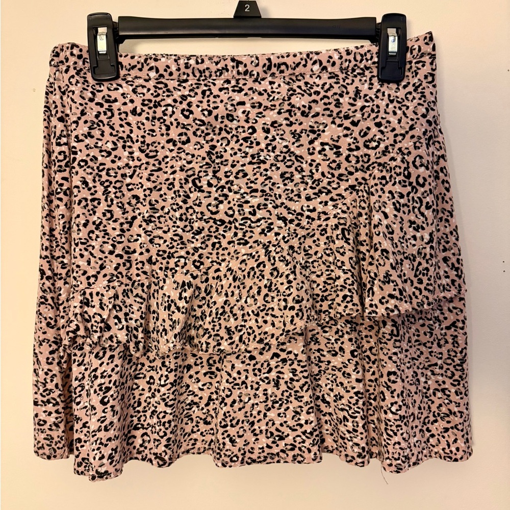 Leopard Print Pink Skirt